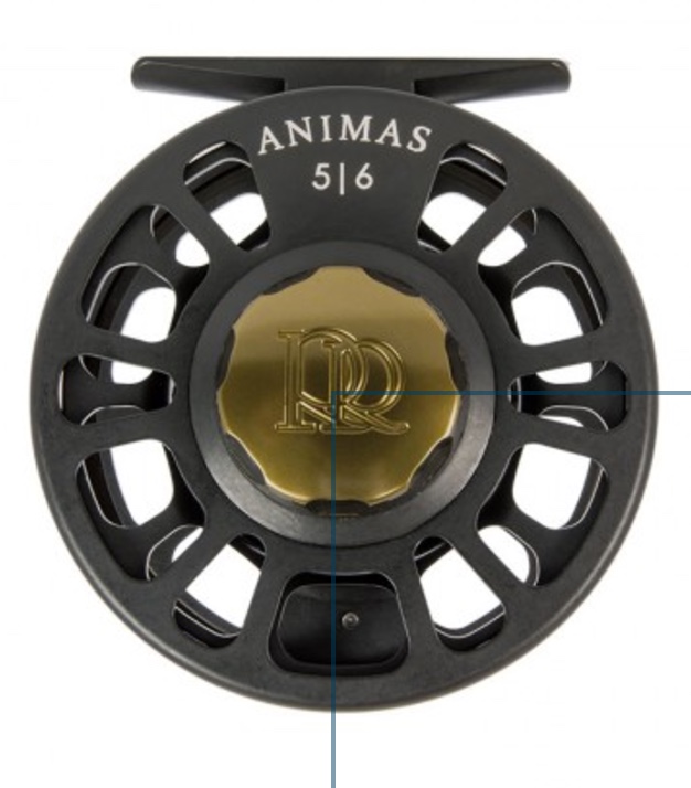 Ross Animas Fly Reel Stealth Black w/Moss Hardware - Home Waters Fly Fishing